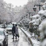 ببینید | بارش شدید برف و یخ زدگی اتوبان ساوه به تهران