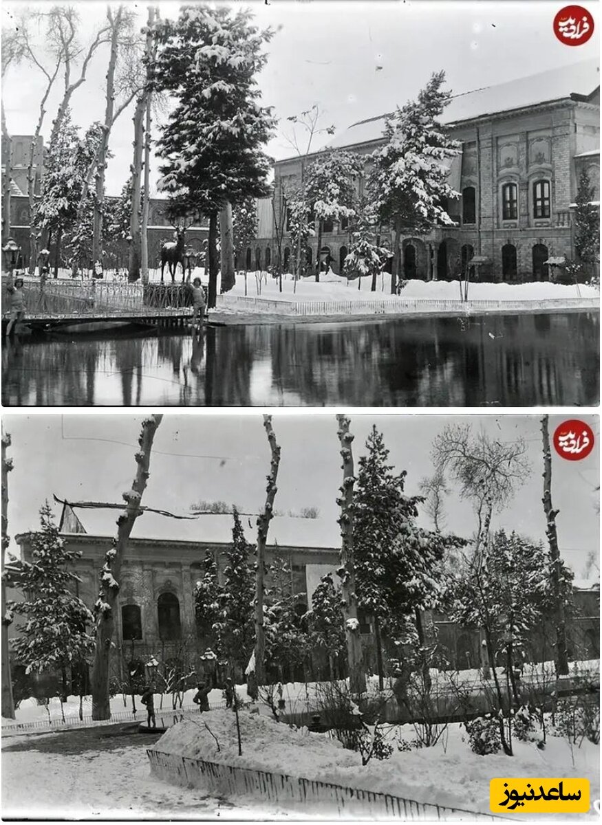 عکس | منظرۀ برفی کاخ گلستان در دوران حکومت مظفرالدین شاه