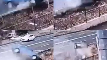 ببینید | فاجعه در جاده؛ لحظه سقوط خودرو به کانال زهکشی ببینید | فاجعه در جاده؛ لحظه سقوط خودرو به کانال زهکشی