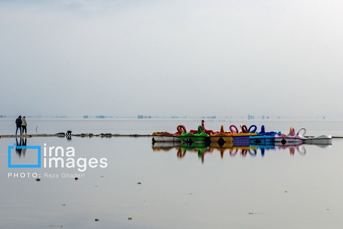 تصاویر | دریاچه مهارلو زنده شد؛ بازگشت فلامینگوها