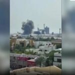 ببینید / لحظۀ اصابت موشک ایرانی به پایگاه آمریکا در بحرین