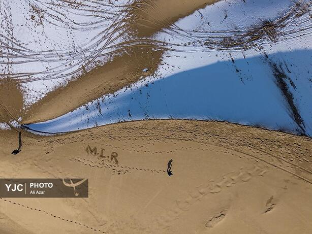 تصاویر | بارش برف در کویر ورزنه