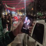 شادی مردم در خیابان های منتهی به حرم رضوی در پی انتخاب رهبر سوم کشور