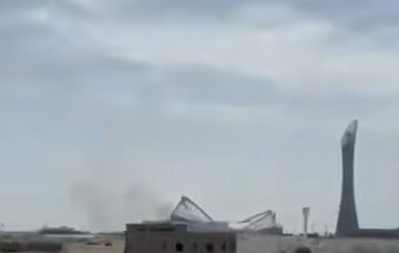 ببینید | بلند شدن ستون دود از پایگاه آمریکایی العدید در قطر