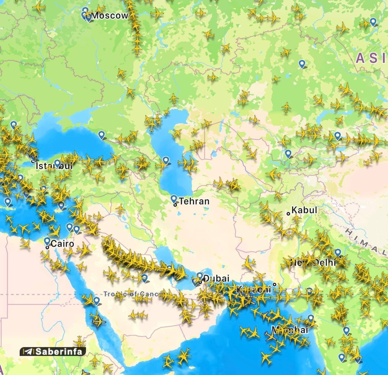عکس | هم‌اکنون وضعیت آسمان ایران و منطقه