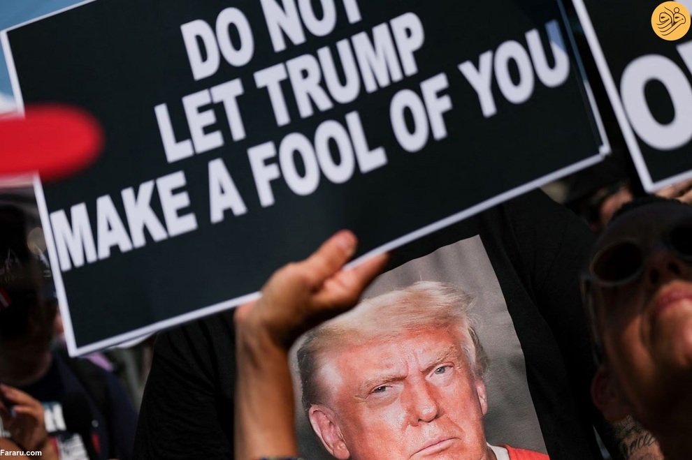 (تصاویر) تجمع موافقان و مخالفان ترامپ پشت در زندان