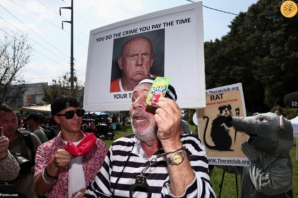 (تصاویر) تجمع موافقان و مخالفان ترامپ پشت در زندان