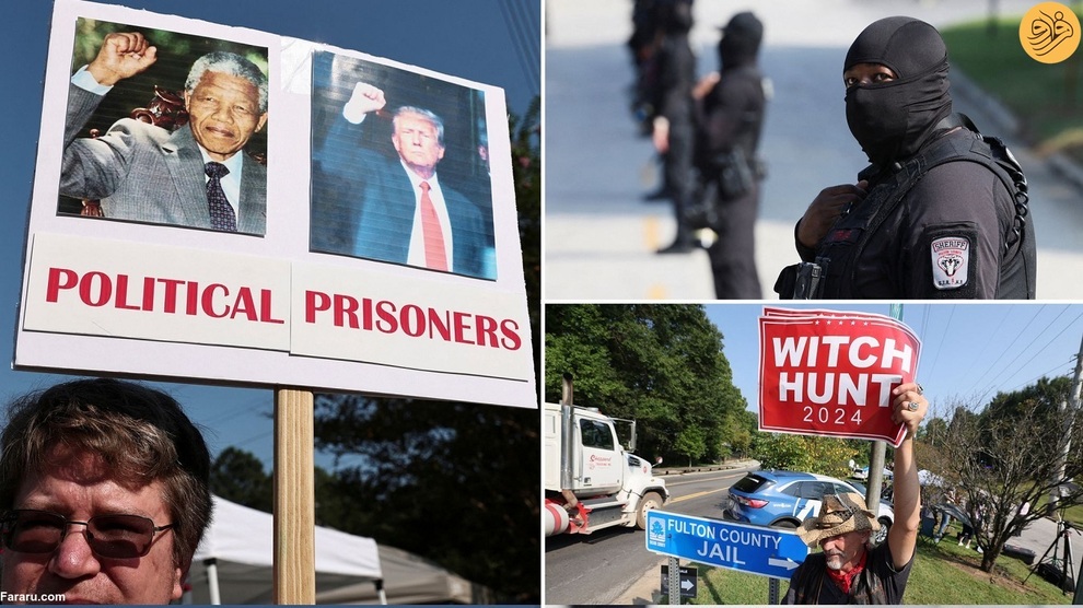 (تصاویر) تجمع موافقان و مخالفان ترامپ پشت در زندان