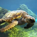 ببینید | نجات جان لاکپشت پوزه عقابی در خطر انقراض توسط غواصان کیش