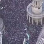 تصاویر هوایی از تجمع حمایت از مردم غزه در لندن (فیلم)