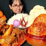 خوردن متفاوت 3 کیلوگرم گوشت و مرغ پخت شده با برنج توسط دختر جوان هندی (فیلم)