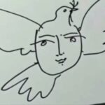 پیکاسو در حال کشیدن نقاشی یک چهره در سال 1956 (فیلم)
