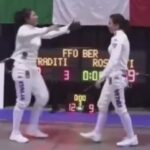 صحنه ای از مسابقه شمشیربازی زنان که در تاریخ ماندگار شد (فیلم)