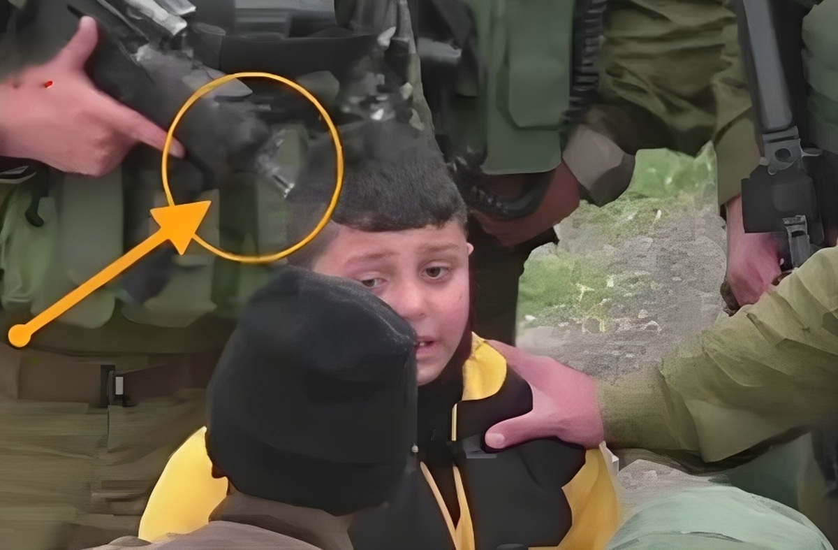 دستگیری یک کودک فلسطینی توسط ۷ نظامی سراپا مسلح اسرائیلی (فیلم)