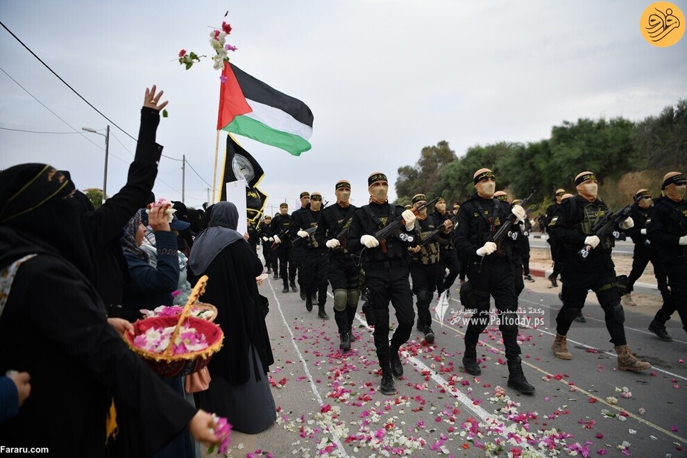 (تصاویر) رژه گردان‌های قدس در غزه با تجهیزات نظامی جدید