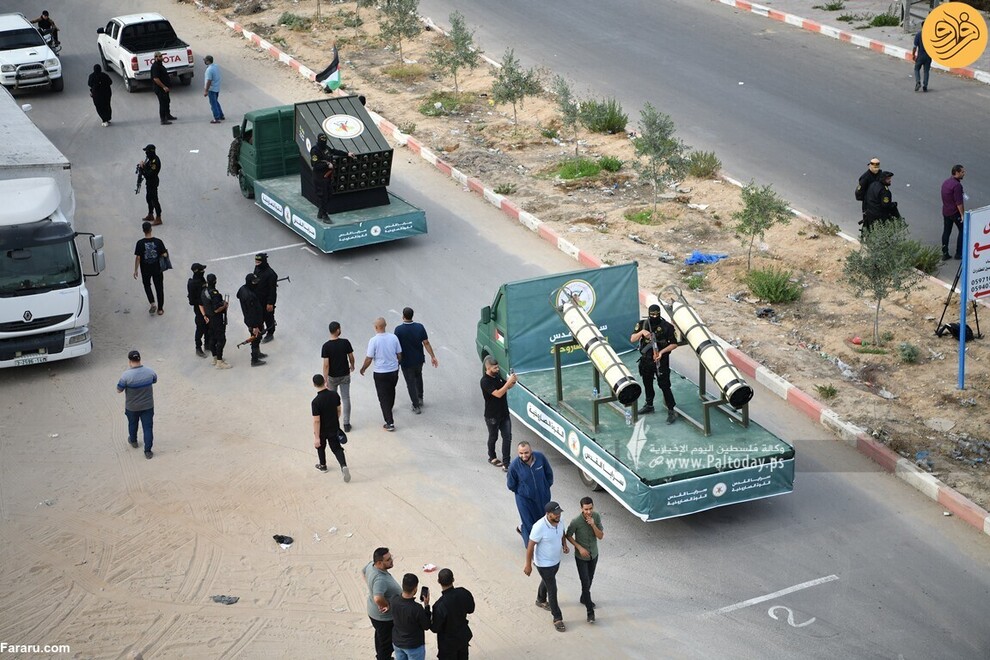 (تصاویر) رژه گردان‌های قدس در غزه با تجهیزات نظامی جدید