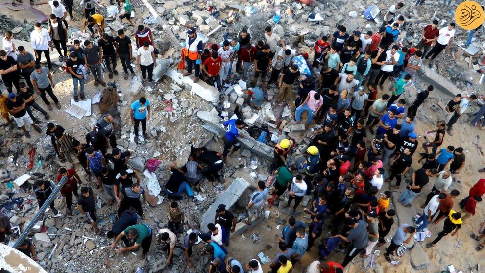 (تصاویر) دهمین روز کشتار ساکنان غزه