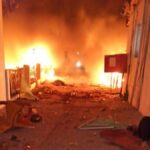 لحظه بمباران یک بیمارستان در غزه از دید دوربین های مداربسته (فیلم)