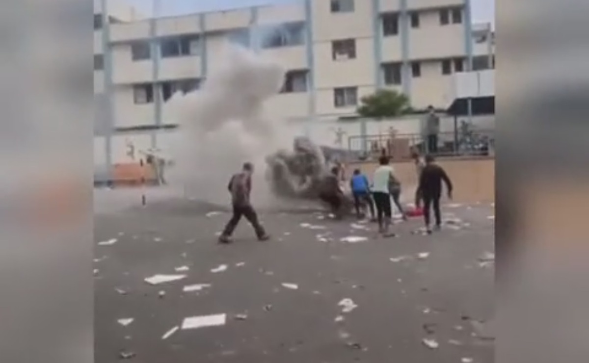 حمله اسرائیل به مدرسه‌ای در غزه با بمب فسفری (فیلم)