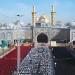 مراسم جشن فارغ‌التحصیلی دختران دانشجوی عراقی در مرقد حضرت ابوالفضل العباس (ع) (فیلم)