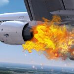 لحظاتی دلهره‌آور از آتش گرفتن موتور هواپیما در حال پرواز (فیلم)