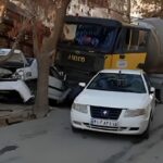 اشتباه راننده کامیون میکسر چند خودرو را در تبریز له کرد (فیلم)