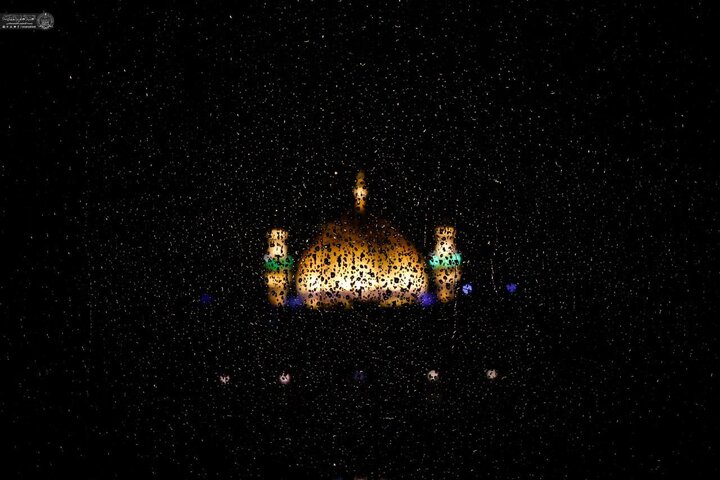 تصاویری از حرم امام علی(ع) هنگام بارش باران