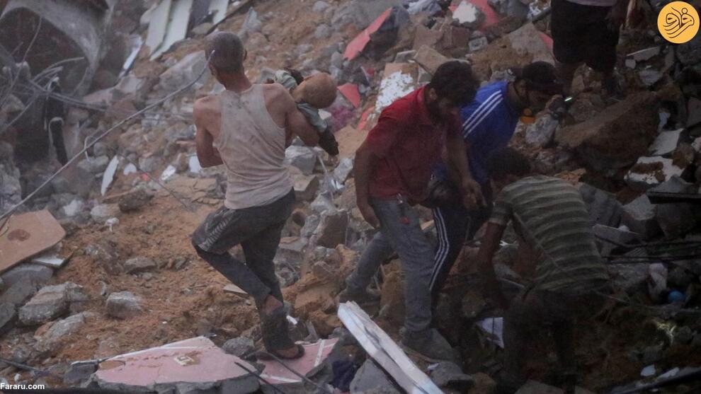 (تصاویر) اسرائیل اردوگاه جبالیا را روی سر صدها فلسطینی خراب کرد