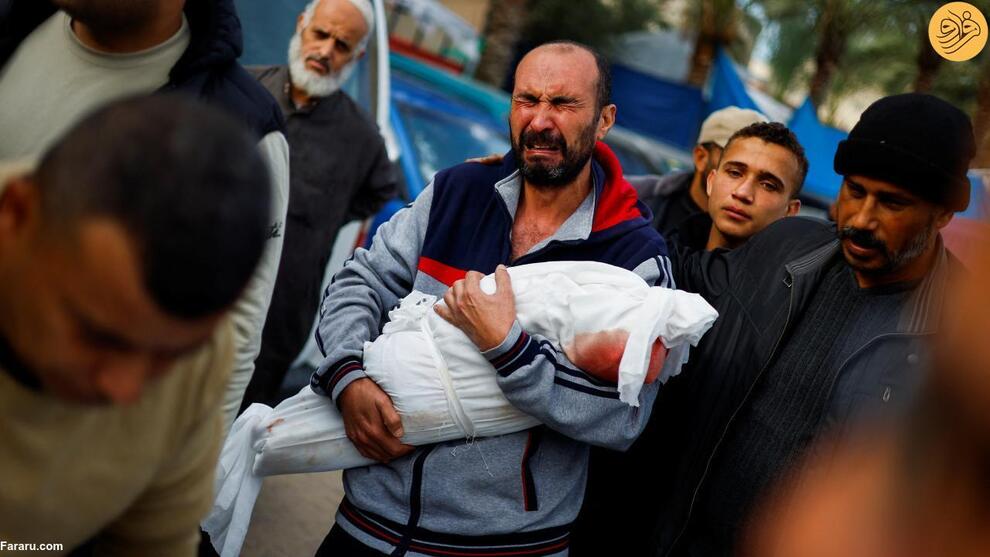 (تصاویر) دفن قربانیان جنگ غزه در گور دسته جمعی