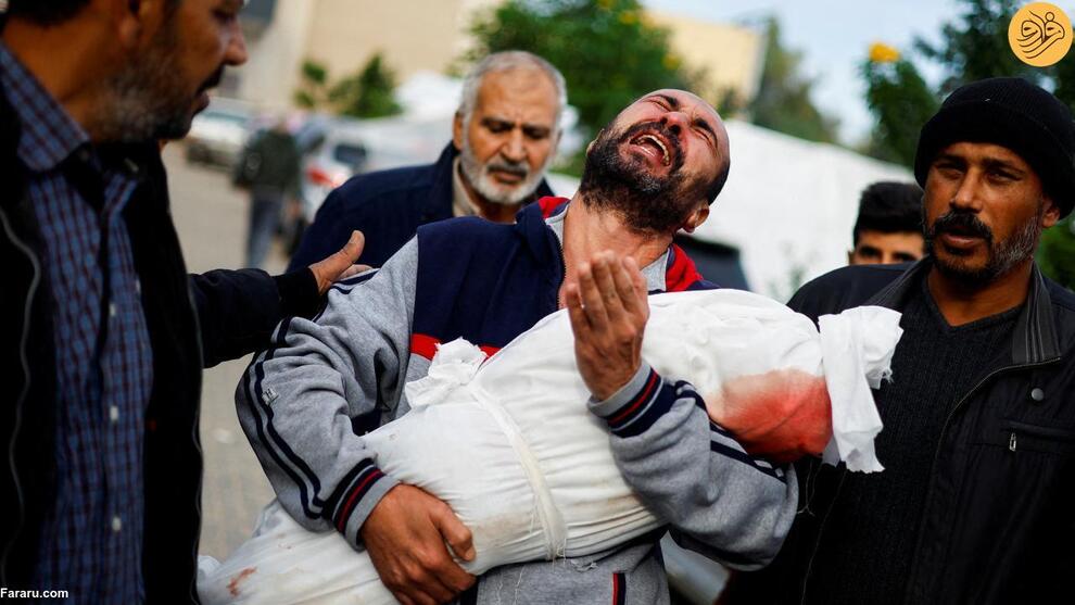 (تصاویر) دفن قربانیان جنگ غزه در گور دسته جمعی