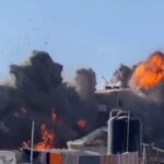 لحظه اصابت موشک صهیونیست‌ها به خانه‌ای در غزه (فیلم)