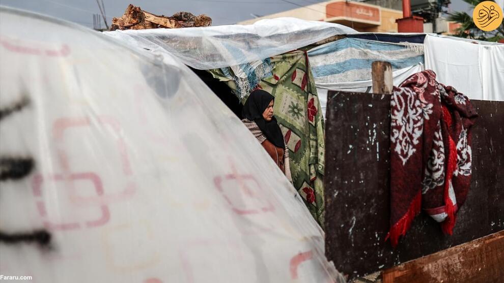 (تصاویر) باران و سرمای هوا در کمپ آوارگان فلسطینی