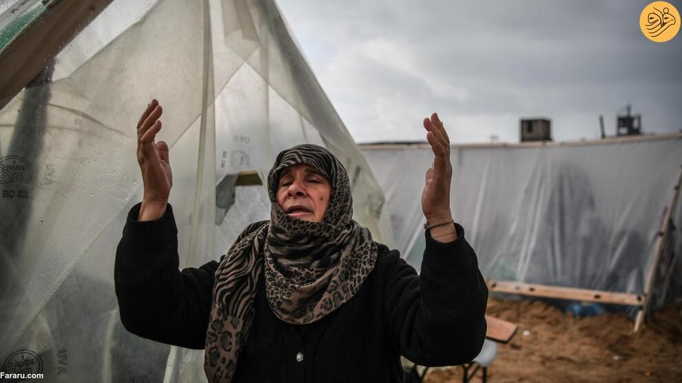 (تصاویر) باران و سرمای هوا در کمپ آوارگان فلسطینی