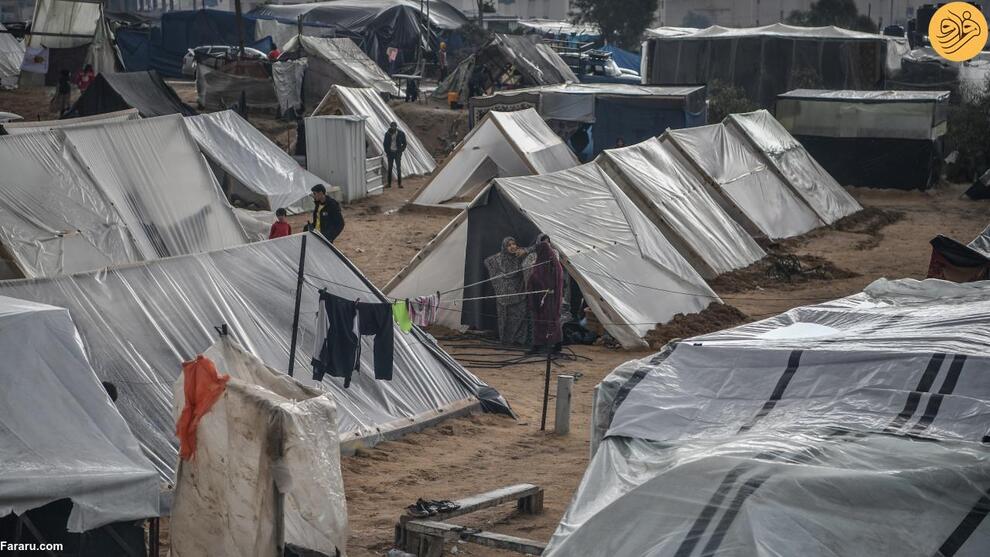 (تصاویر) باران و سرمای هوا در کمپ آوارگان فلسطینی