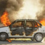 ببینید | برخورد سواری پژو حامل سوخت قاچاق با سواری پراید در دور راهی چاهدگال ریگان