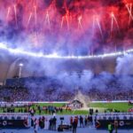 ببینید | آتش‌بازی و نورپردازی زیبای استادیوم «اول پارک» شهر ریاض
