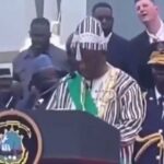 ببینید | رئیس‌جمهور لیبریا در مراسم تحلیف غش کرد