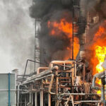 ببینید | آتش‌سوزی پالایشگاه روسیه در حمله پهپادی