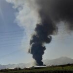 ببینید | اولین تصاویر از آتش‌سوزی عجیب در حاشیه اتوبان قم – تهران