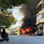 ببینید | تصاویر تازه از حمله پهپادی اسرائیل به یک خودرو در جنوب لبنان