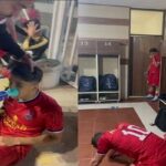 ببینید / تصاویری از  حمله به بازیکنان جوان نساجی با اسپری فلفل و مصدومیت بازیکنان