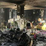 ببینید | تصاویر جدید از آتش‌سوزی ساختمان خیابان کریمخان تهران