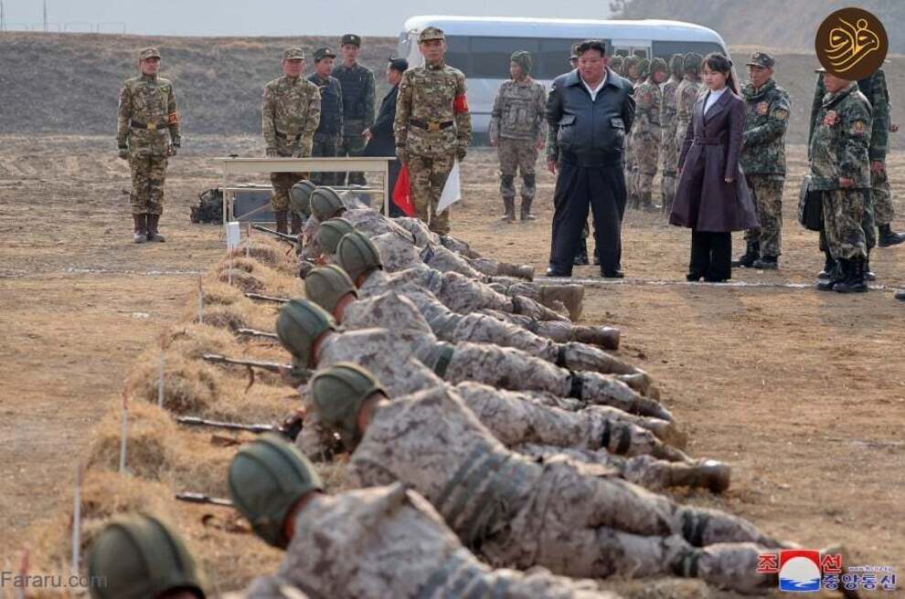 (تصاویر) رهبر کره شمالی و دخترش در تمرینات نظامی ارتش