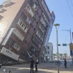 ویدیو / پخش زندهٔ تلویزیون تایوان هنگام زلزله