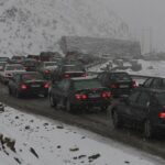 ببینید | بارش برف بهاری در گردنه گدوک؛ تهران – مازندران