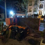 ببینید | اولین تصاویر از واژگونی جرثقیل در ولنجک تهران