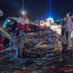 ببینید | اولین تصاویر از تصادف مرگبار پراید و پژو پارس در جاده کرمان – چترود