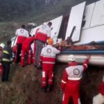 ببینید | اولین تصاویر از واژگونی مرگبار اتوبوس در گردنه حیران