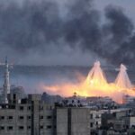 ببینید | بمباران شدید محله شجاعیه توسط جنگنده‌های اسرائیلی