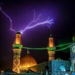 ببینید/ تصاویر زیبا از رعد و برق و بارش باران در حرم مطهر رضوی